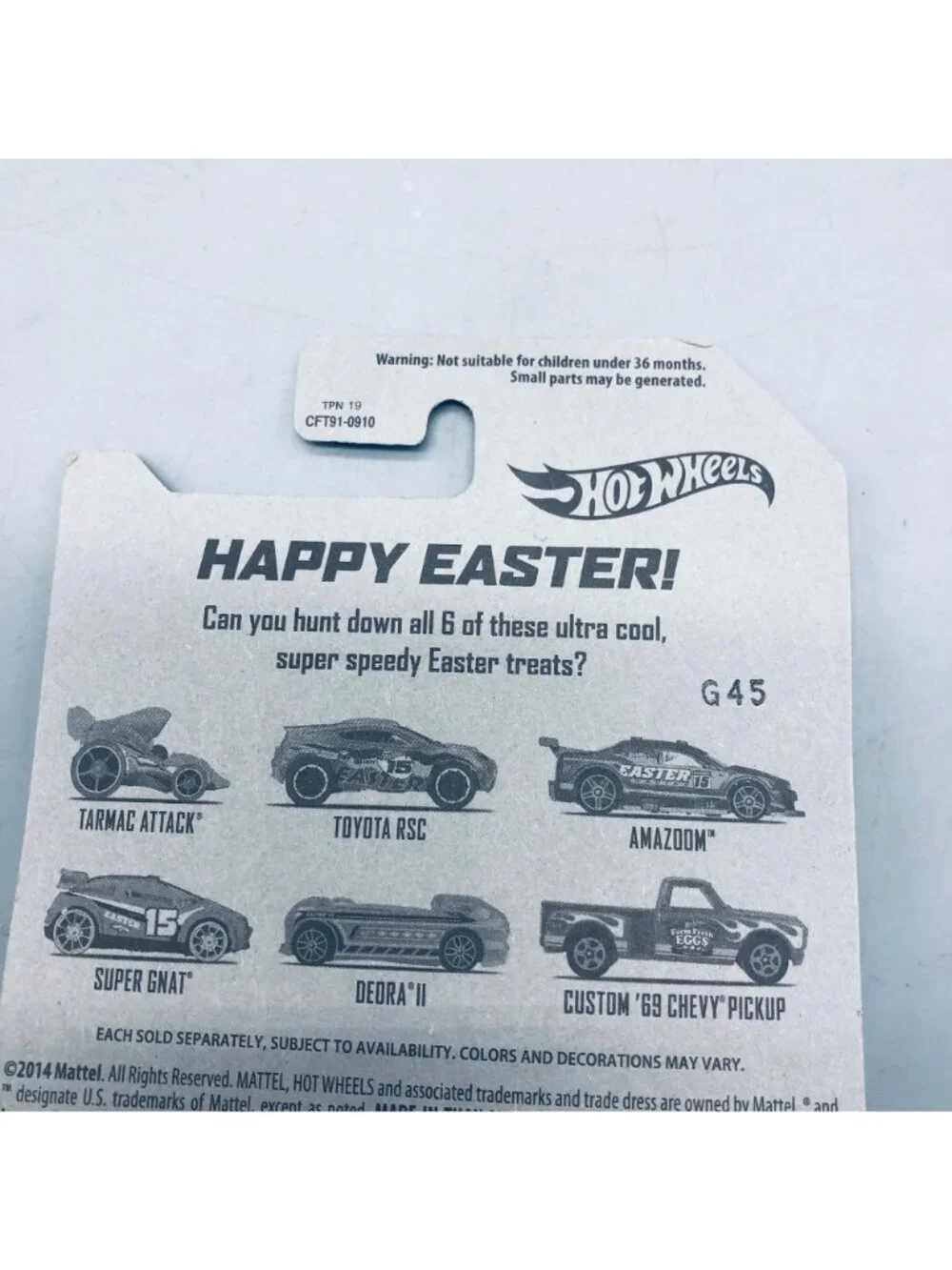 Hot wheels happy Easter tarmac attack 2014 g45 01/06 yellow new READ